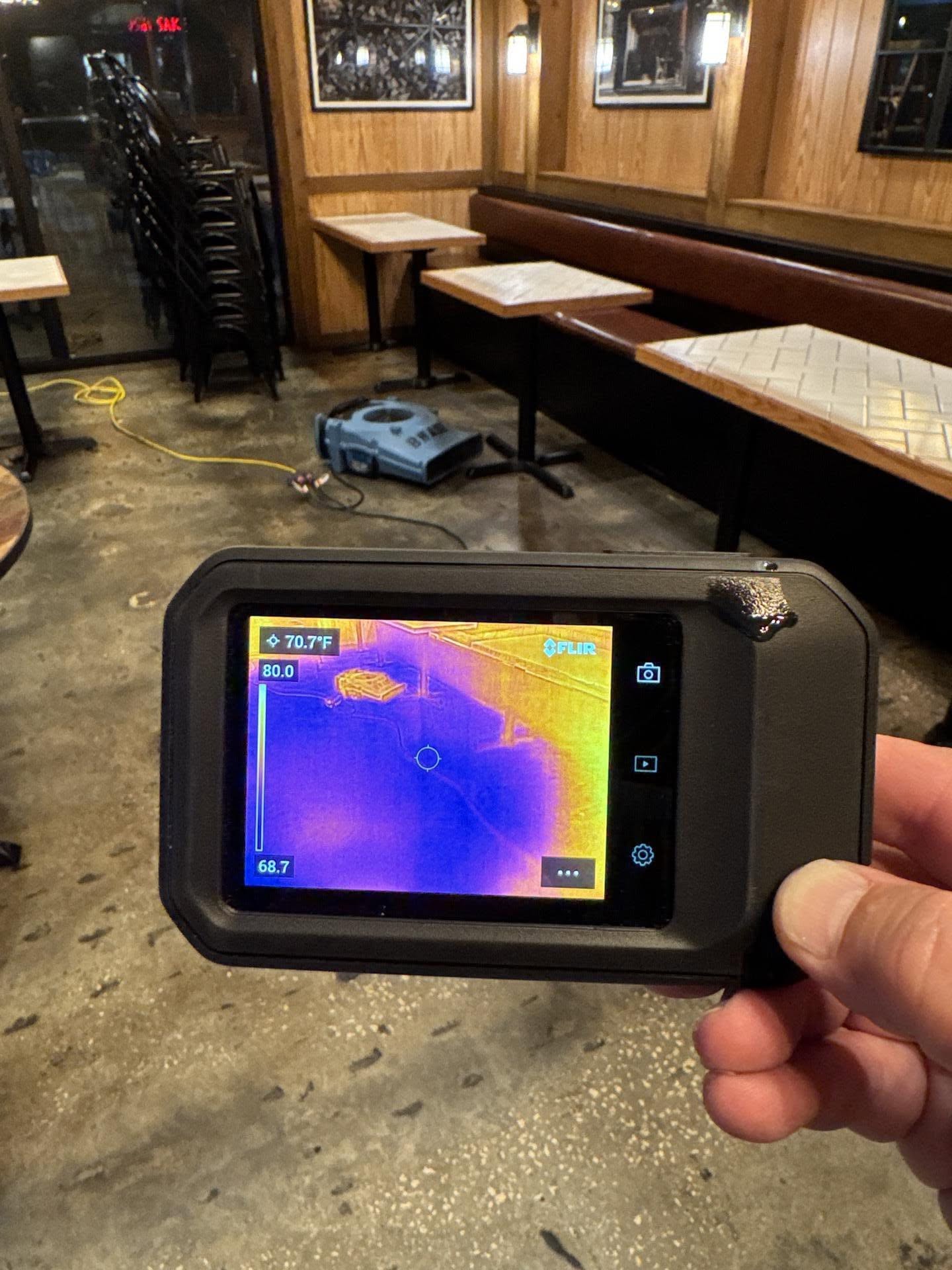Thermal camera used during a Big Wave Restoration commercial inspection
